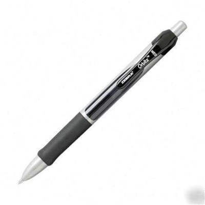 Zebra orbitz retractable gel pen black 12 in box medium