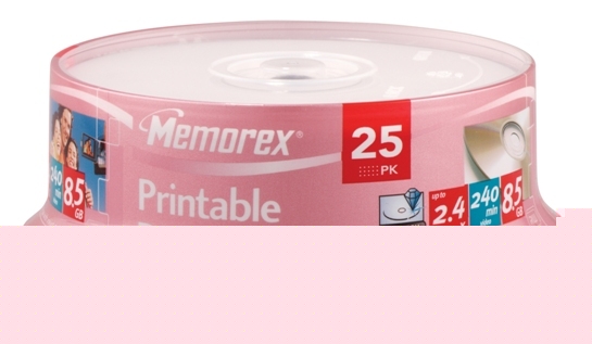New memorex dvd+r 2.4X dl printable 25 pack spindle