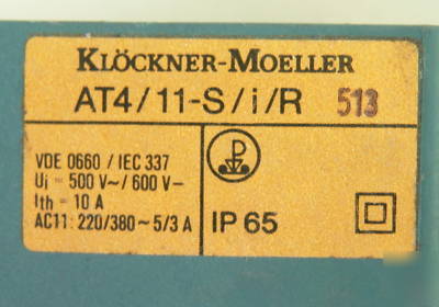 New stop switch, kloeckner-moeller brand, 220V - 500V