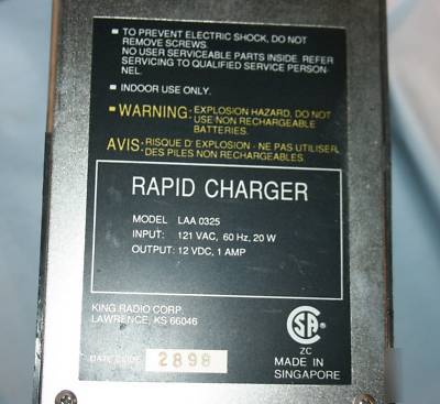 Bendix king LAA0325 portable radio charger dock battery