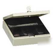 Mmf drawer safe cash box with lock - 4 compartments