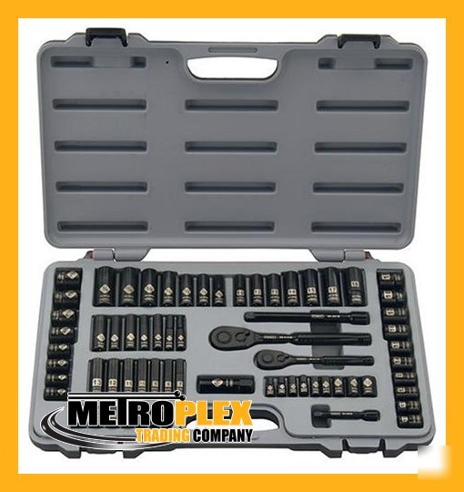 Stanley 69 piece black chrome & laser etched socket set