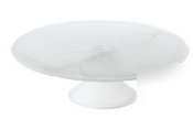 White satin tuscany glass cake stand - 10-1/2IN