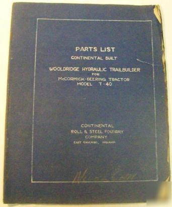Wooldridge 1936 hydraulic trailbuilder parts book