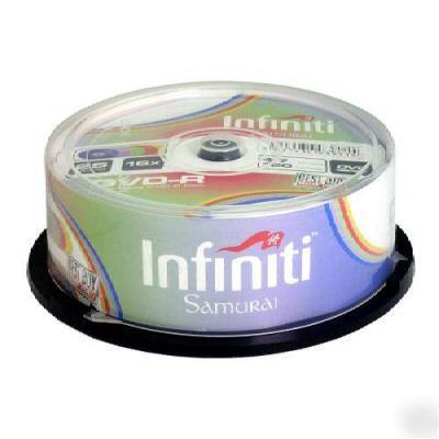 16X dvd-r 5 colour rainbow 25PK infiniti samurai dvd uk