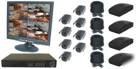 8 camera wireless color complete surveillance system