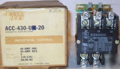 Arrow hart ACC430U20 magnetic contactor 40A/50A 110/120