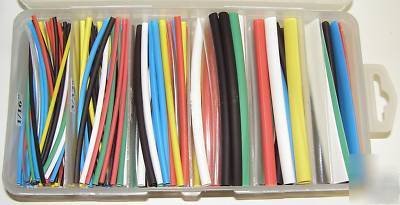 Colored heat shrink tubing assortment 6 sizes 160 pcs