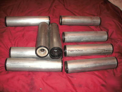 Interroll 9 piece lot conveyor tubes with bearings