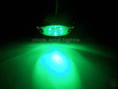 12V 5 x 4 led pod black case accent green light GN4B