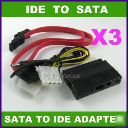 3 x sata to ide or ide to sata bilateral adapter