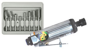 8PC. dble cut carbide rot burr set & 1/4Ã¢â‚¬Â med die grind
