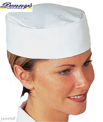 Dennys unisex chefs uniform white skull cap hat DG06