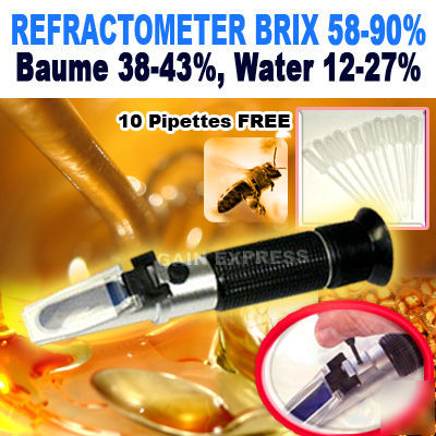 Honey refractometer tester bees beekeeping brix atc