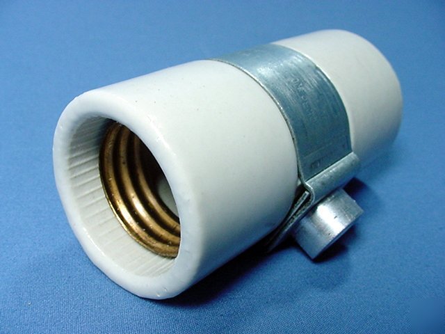 Leviton twin porcelain lamp holder light socket 1/8-27
