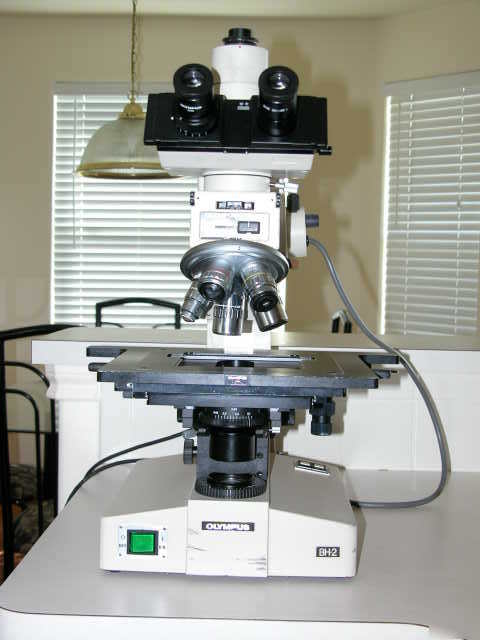 Olympus BH2-mjlt trinocular microscope splan objectives