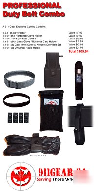 Professional duty belt set with pouches