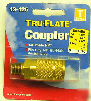 New tru-flate 13-125 1/4 air coupler t-style - free ship