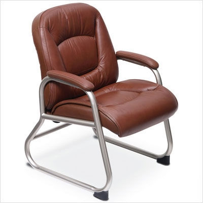 Ultimo guest chair saddle leather w titanium frame