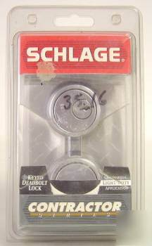 New schlage keyed deadbolt lock satin chrome 