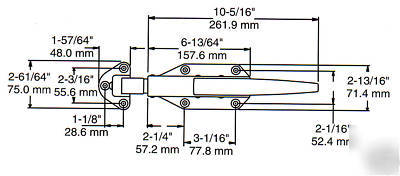 Walk in cooler freezer latch / handle kason 58 body 