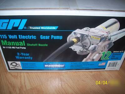  electric fuel pump; 115 volt; 12 gpm; manual nozzle