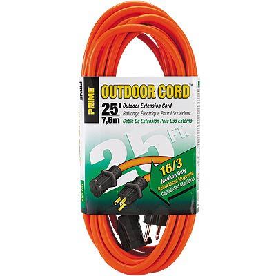 Prime wire & cable 125VOUTDOOR extension cord 25'
