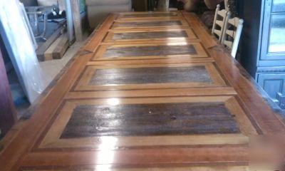 Huge mission farm house dining table 17' long seats 20 