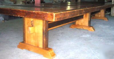 Huge mission farm house dining table 17' long seats 20 