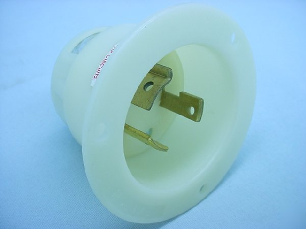 Leviton L12-30 locking flanged inlet plug 30A 480V 3Ã¸