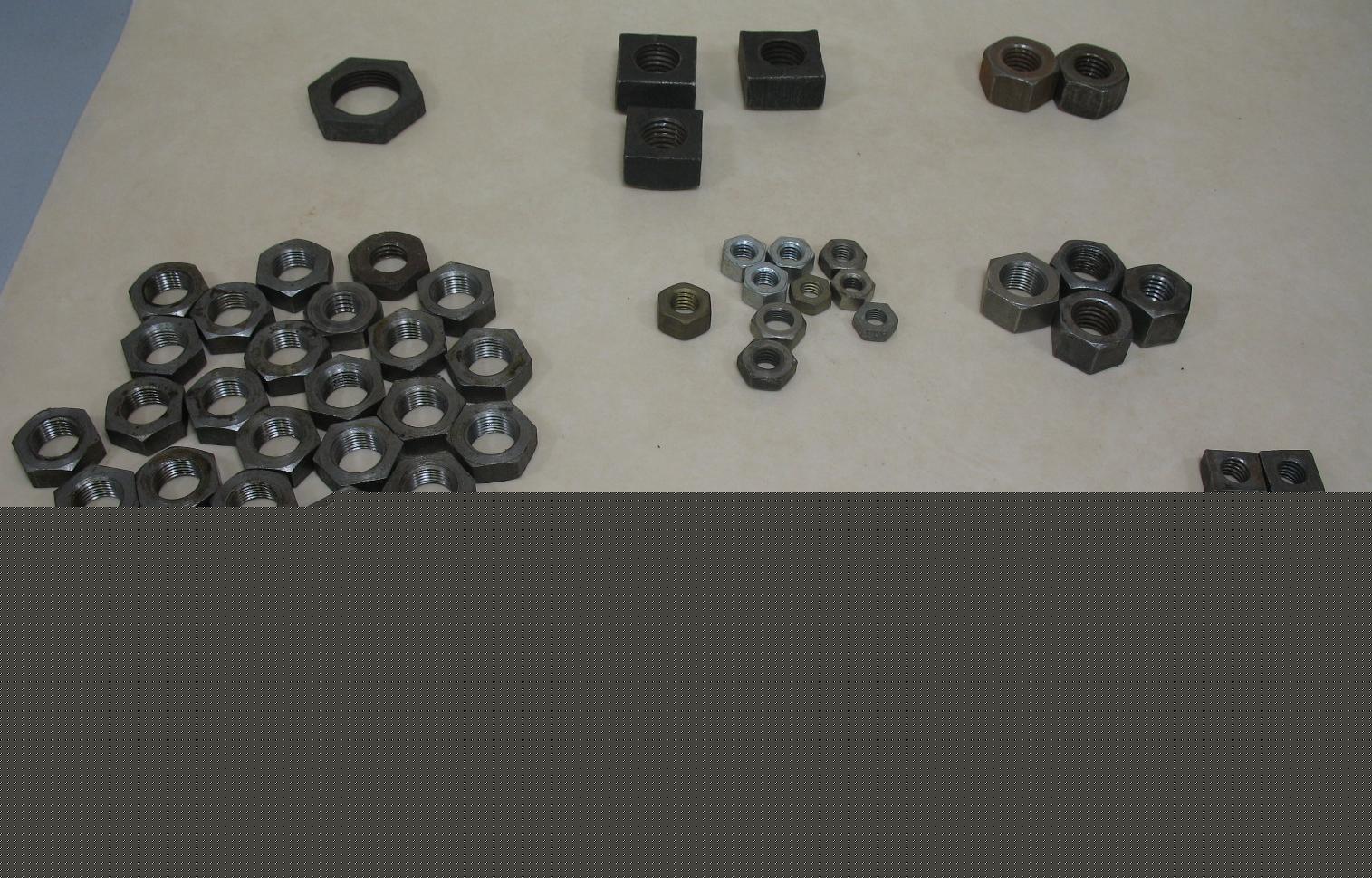 Lot/62 assorted uss & sae steel nuts hardware fasteners