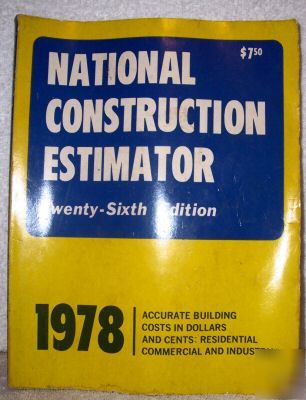 National construction estimator 26TH edition 1978 rare