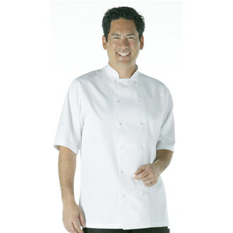 5 of vegas chefs jacket white short sleeve size small s