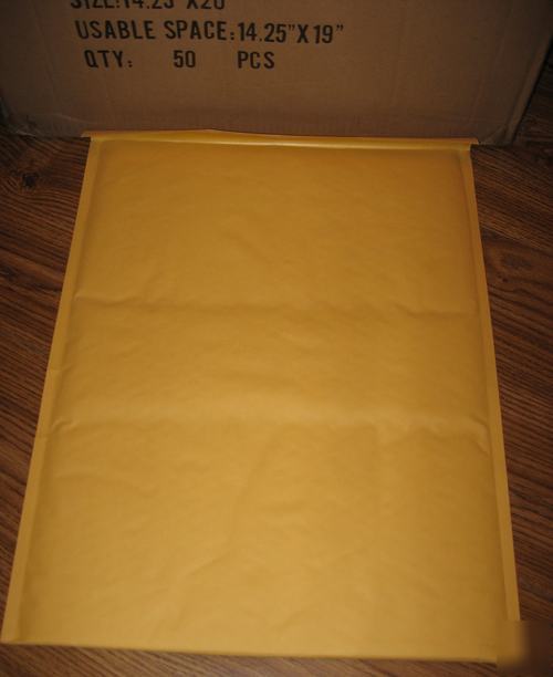 50 #7 kraft bubble padded envelopes mailer x 14.25 x 20