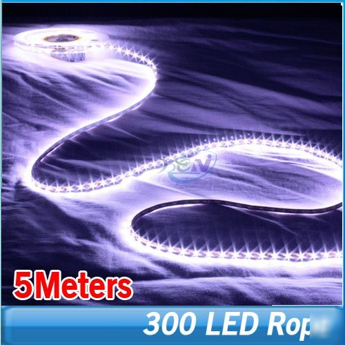 5M reel of 300 leds smd flexible led strip bright white