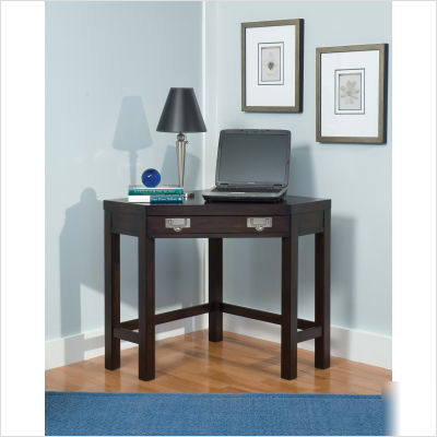 City chic corner laptop desk table rich espresso