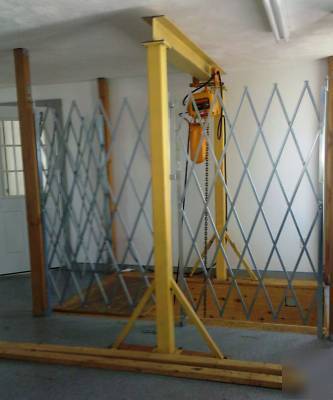 Harrington electric hoist, ramp, chain, & security gate