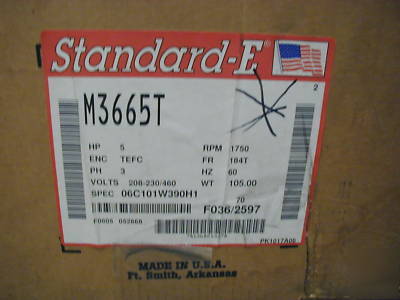 New baldor 5 hp electric motor M3665T in box