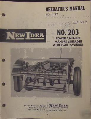 New idea 203 manure spreaders operator, parts manual