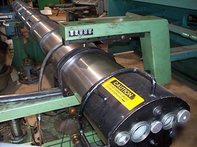 Spego turnamic hydraulic barfeed,12' long, 1 1/8-2 1/2