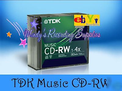 Tdk music digital audio 4X cdrw 80 min in jewel case