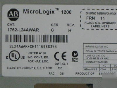 New allen bradley 1762-L24AWAR micrologix 1200 ser c * *