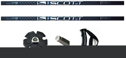 New scott 2008/2009 triton ski poles - - 46 inches silver