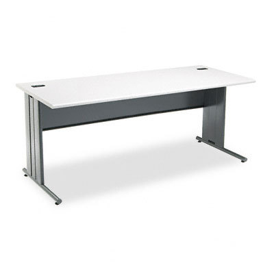 The stationmaster computer desk 29-1/2H, gray patterned