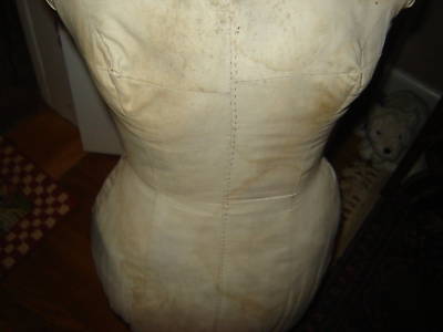 Antique display dress form woman cast iron base