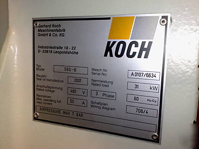 Koch sbd-b/bl-25 drilling sawing dowel placing center