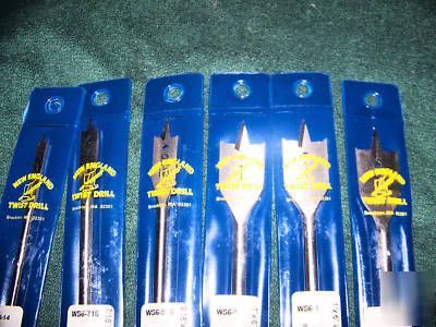 New england twist drill wood bits (6 bits total)