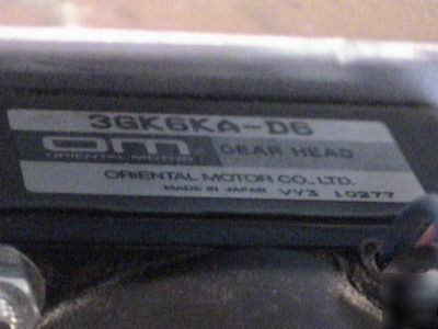 Oriental motor E1585 gear head 3GK6KA 240VAC 1800 rpm