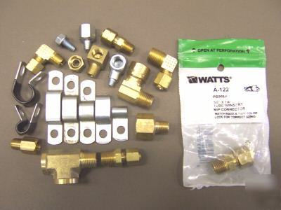 Brass compression fittings / lub. hardware (huge lot)