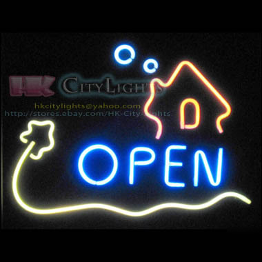 Hotel motel inn estate agent open neon sign board light